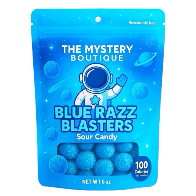 Blue Razz Blasters Extreme Sour Candy 5oz-16oz