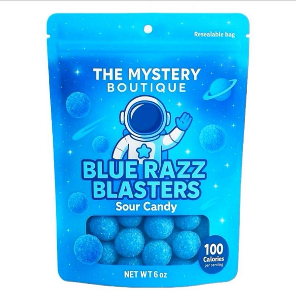 Blue Razz Blasters Extreme Sour Candy 5oz-16oz